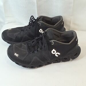 On Cloud X Shoes Womens 8 Black Running Athletic Sneakers Cloudtec